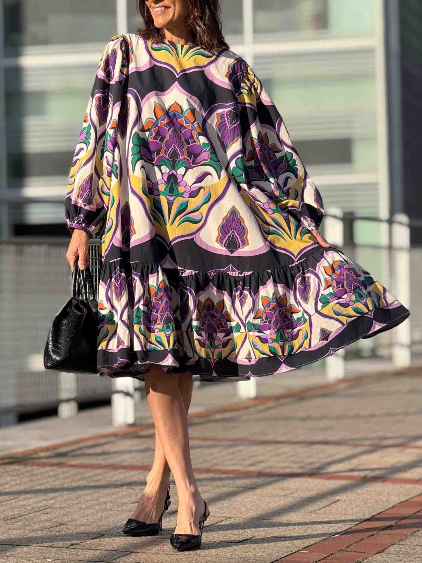 Unique Artistic Painted Print Mini Dress