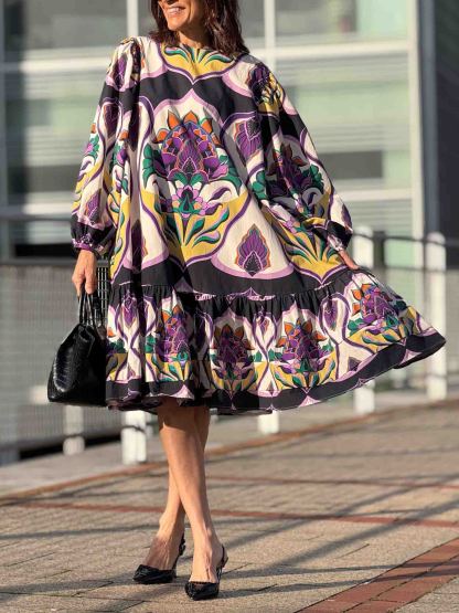 Unique Artistic Painted Print Mini Dress