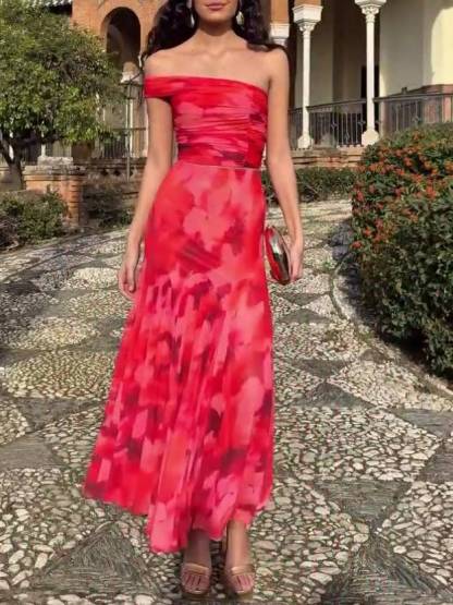 Unique Printed Tube Top And Skirt Two-Piece Set