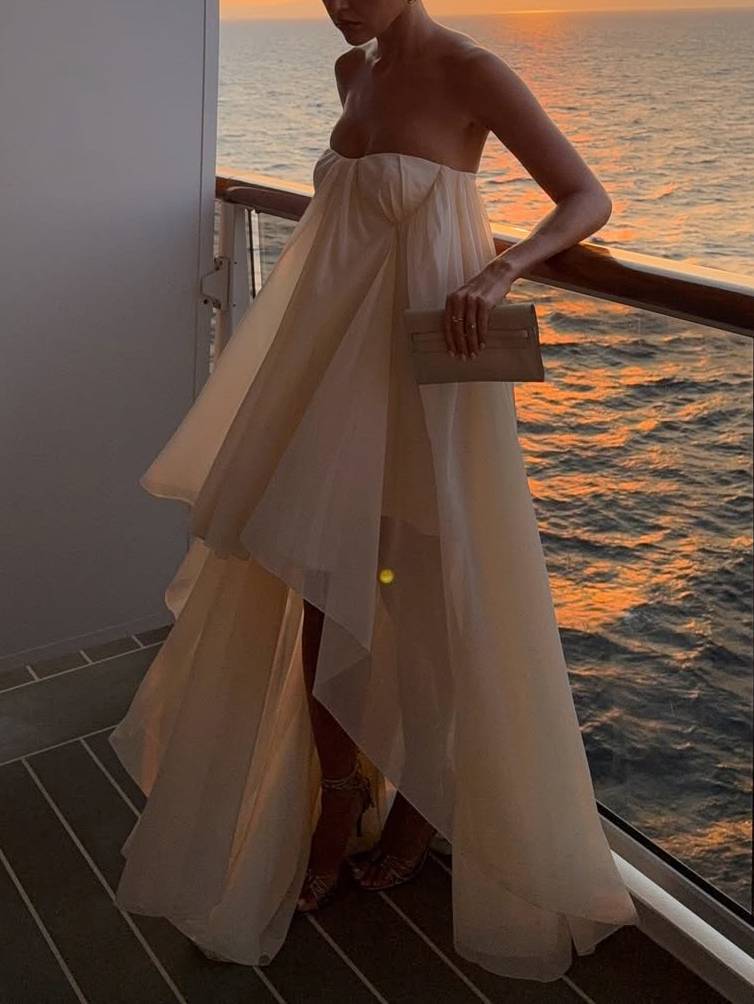 Tube Top Irregular Hem Maxi Dress