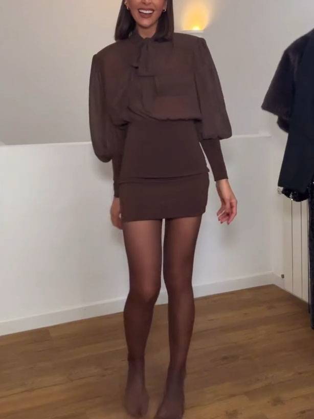 Lace-Up Design Hip-Wrap Mini Dress