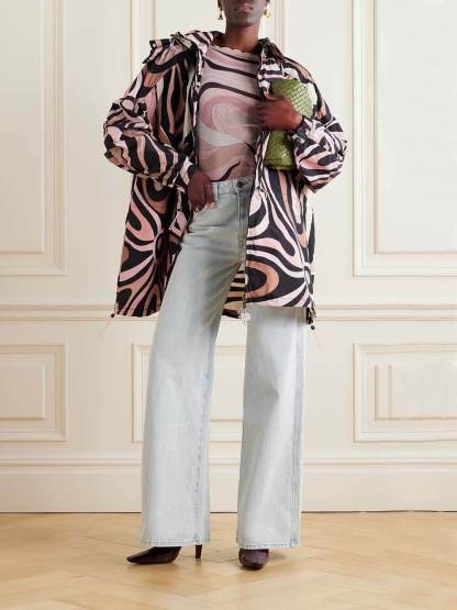 Unique Pattern Print Oversized Loose Jacket