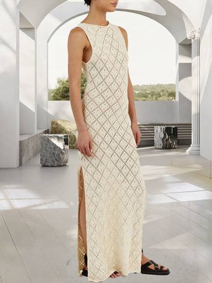 Crochet Knit Maxi Dress