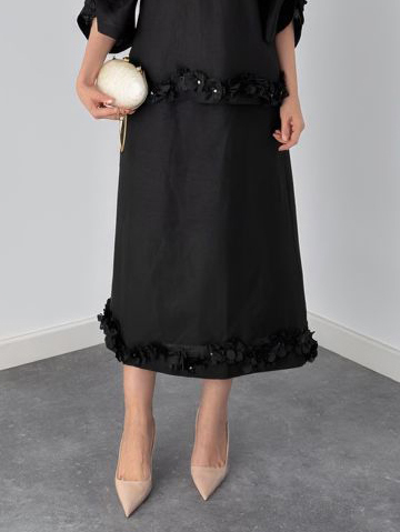 Exquisite Floral Embroidered Top And Skirt Two-Piece Set-Likemychoice