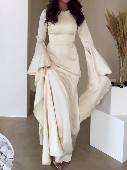 Ruffled Sleeve Design Maxi Dress