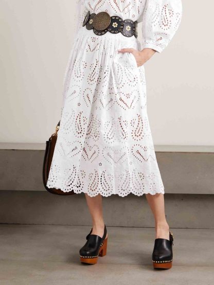 Elegant Cutout Embroidered Lace Skirt