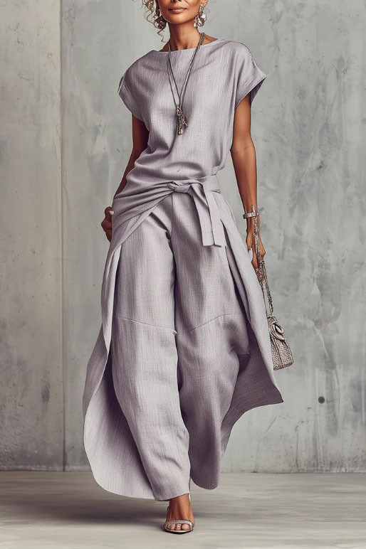 Short-Sleeve Top And Cocoon Pants Set