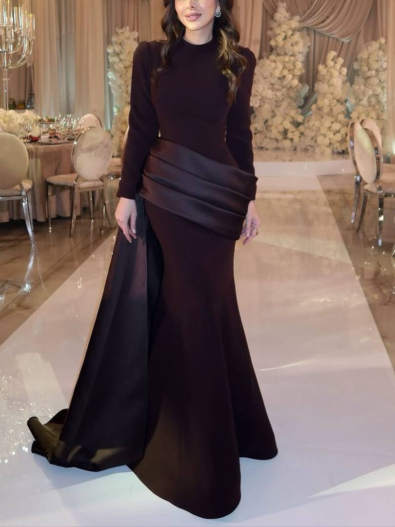 Pleated Ribbon Design Maxi Dress