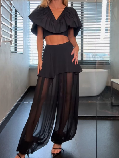 Black Bloomers With A Layered Skirt