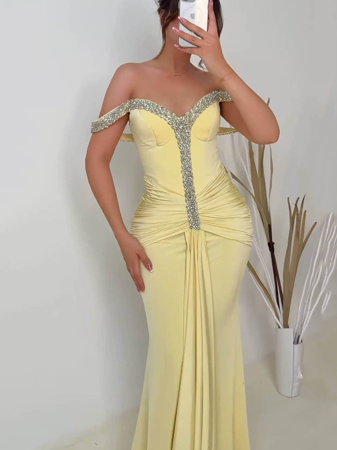 Elegant Shimmering Pleated Dress