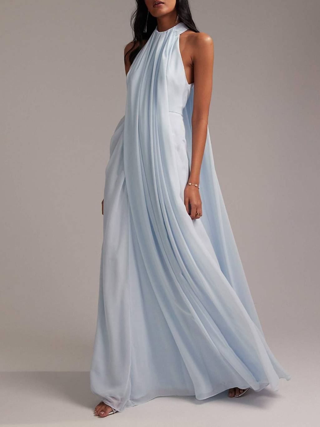 Elegant Minimalist Front And Back Ribbon Ribbon Maxi Dress