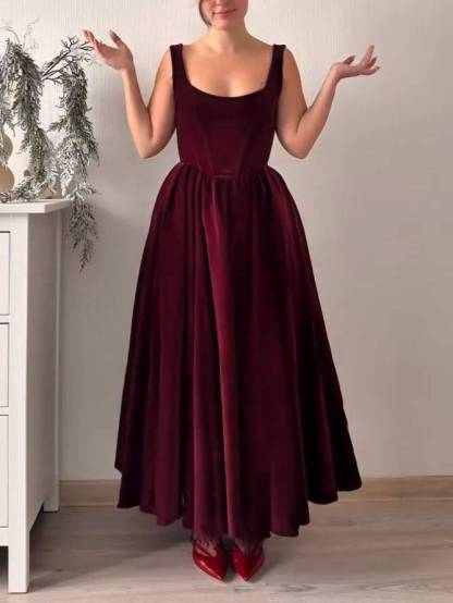 Velvet Scarf Design Sling Dress