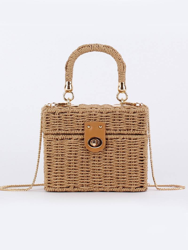 Small Square Box Woven Bag Chain Bag