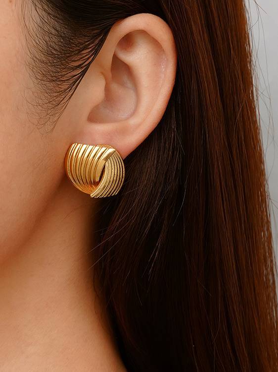 Minimalist Texture Interlaced Earrings