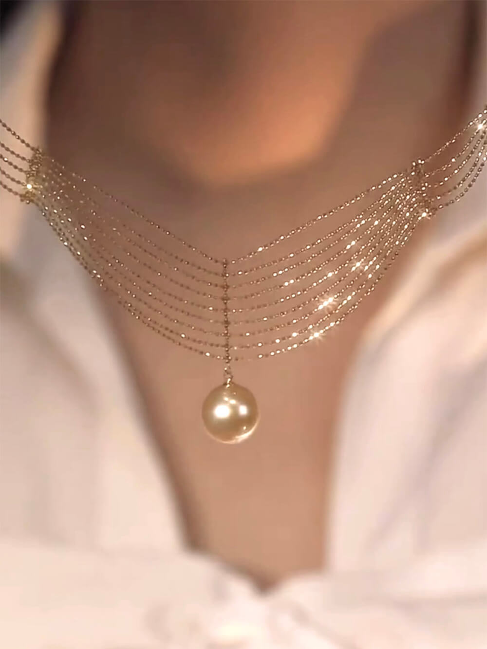 Pearl Collarbone Necklace