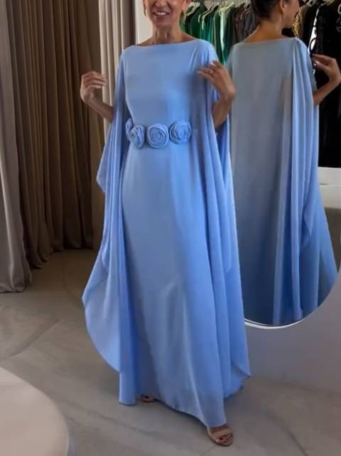 Three-dimensional Flower Maxi Dress