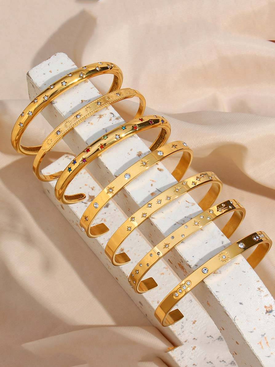 Natural Stone Inlaid Bracelet