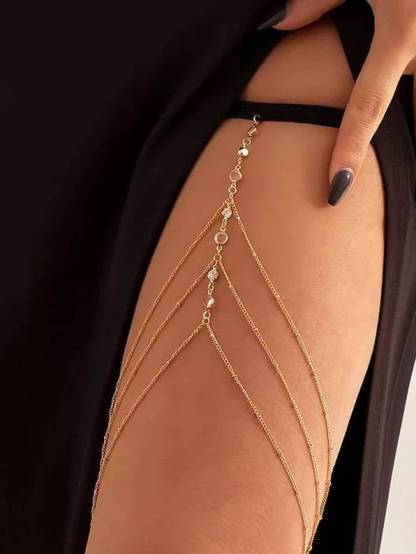 Minimalist Rhinestone Multi-layer Leg Chain