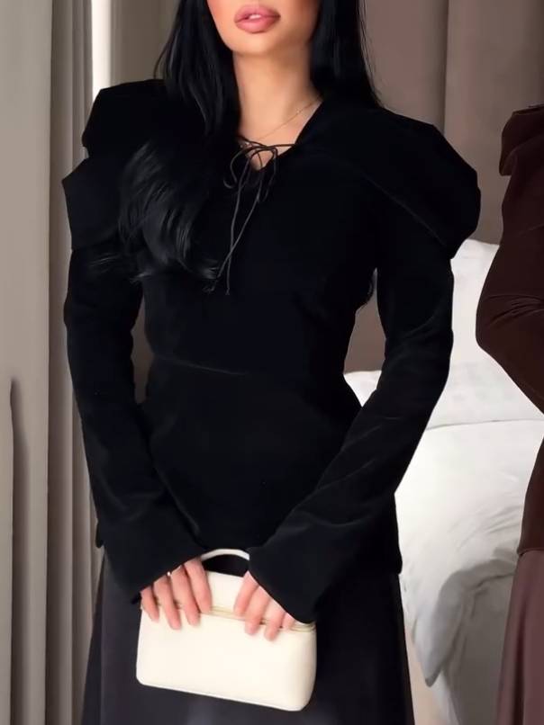 Vintage Velvet Shirt And Skirt Suit-Shirt