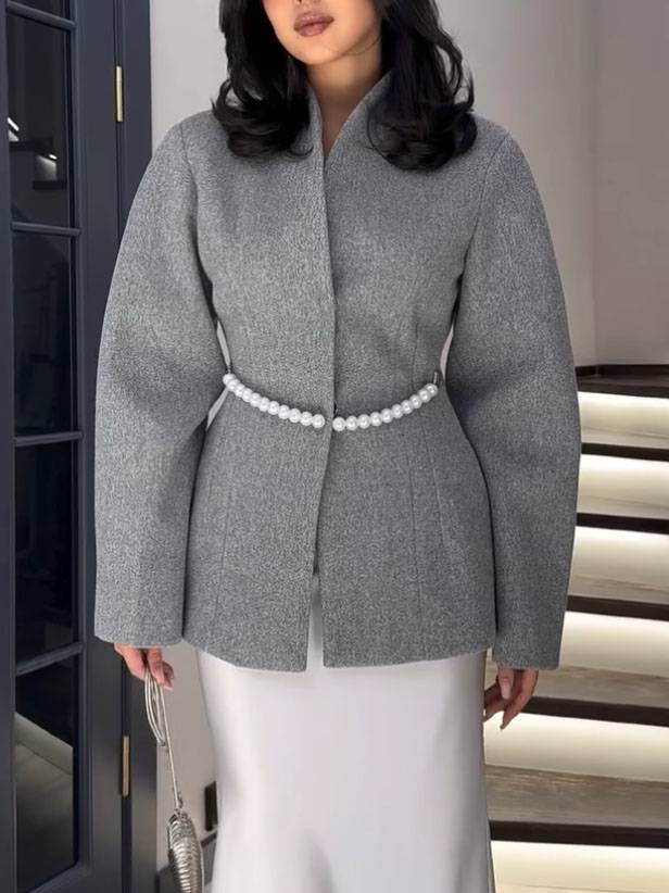 Minimalist Belt Design Short Jacket