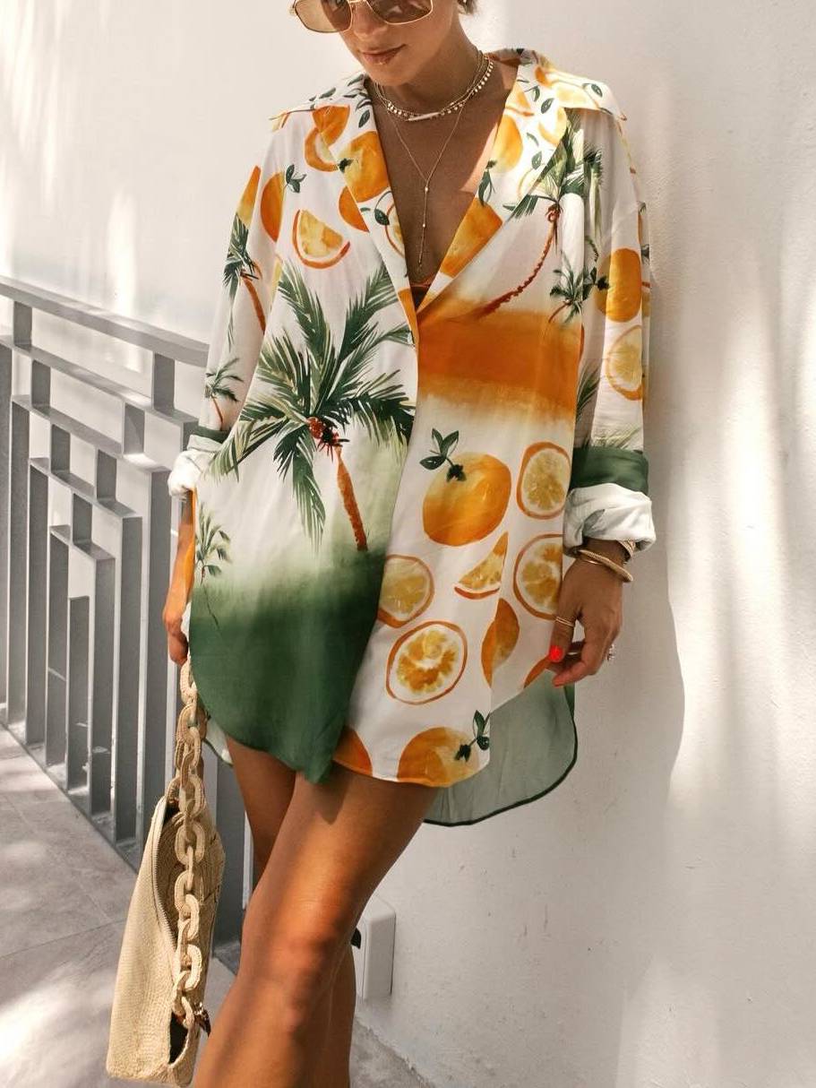 Unique Print Loose Shirt