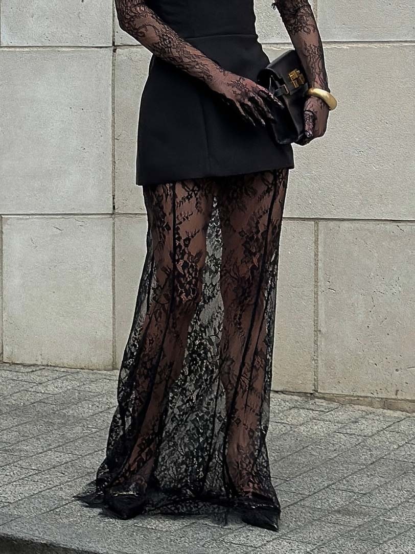 Elegant High-Waist Lace Bodycon Skirt