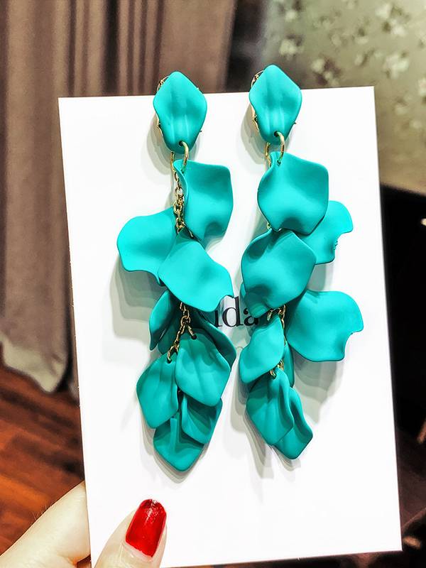 Rose Petal Tassel Earrings