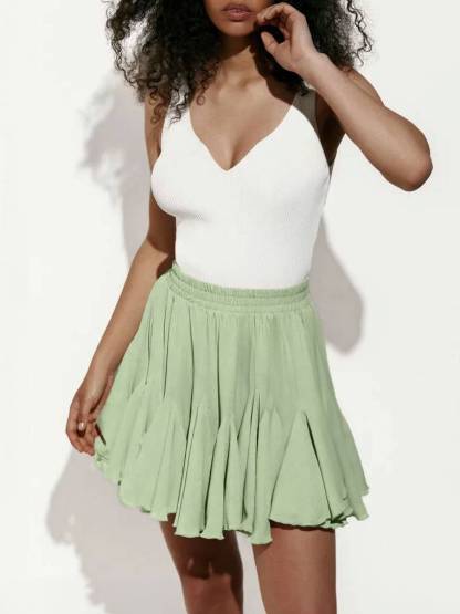 Ruffled Hem Mini Skirt