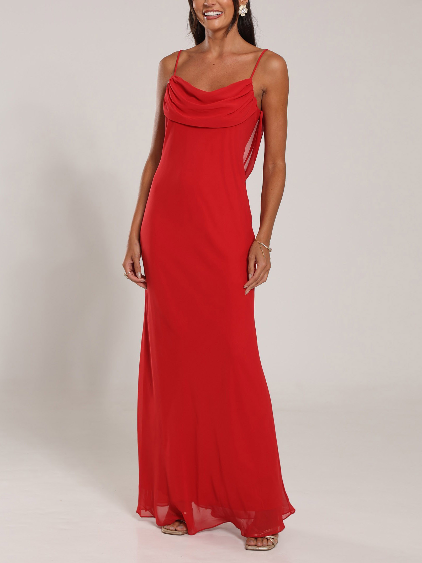 Elegant Backless Ribbon Party Maxi Dress