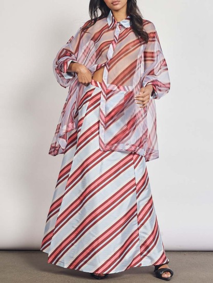 Stunning Colorful Stripe Print Skirt