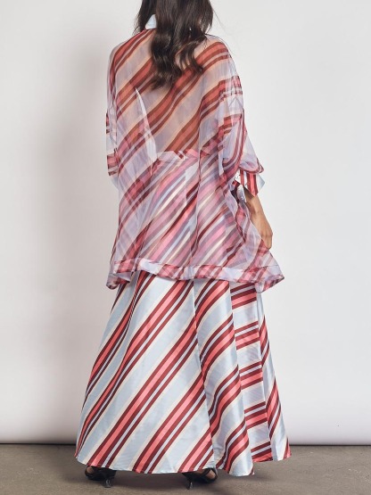 Stunning Colorful Stripe Print Skirt