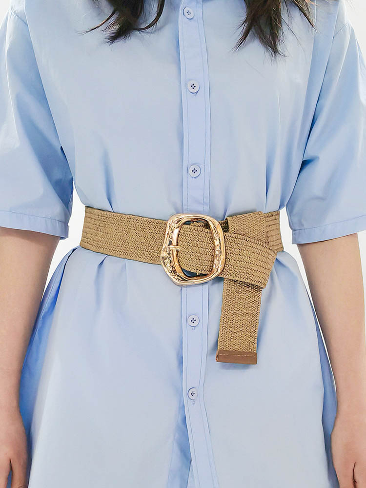 Fashionable Bohemian Straw Elastic Waist Belt