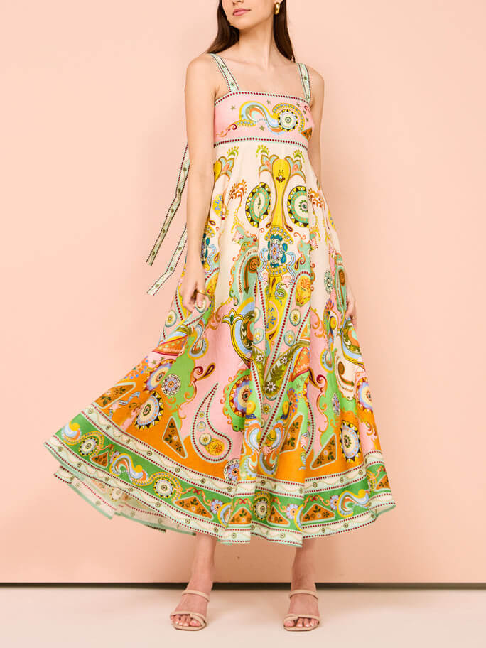 Camisole Unique Holiday Print Midi Dress – Likemychoice