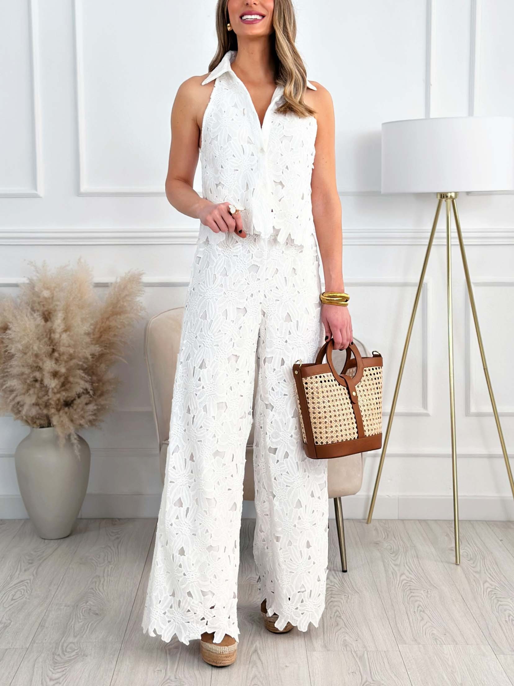 Exquisite Floral Lace Hollow Pants