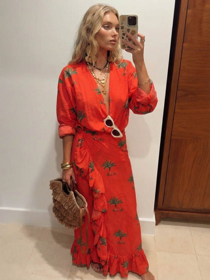 Casual Printed Button-Up Shirt