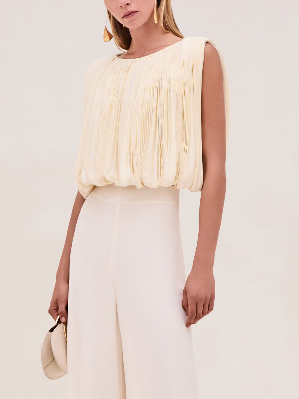 Elegant Pleated Sleeveless Tank Top