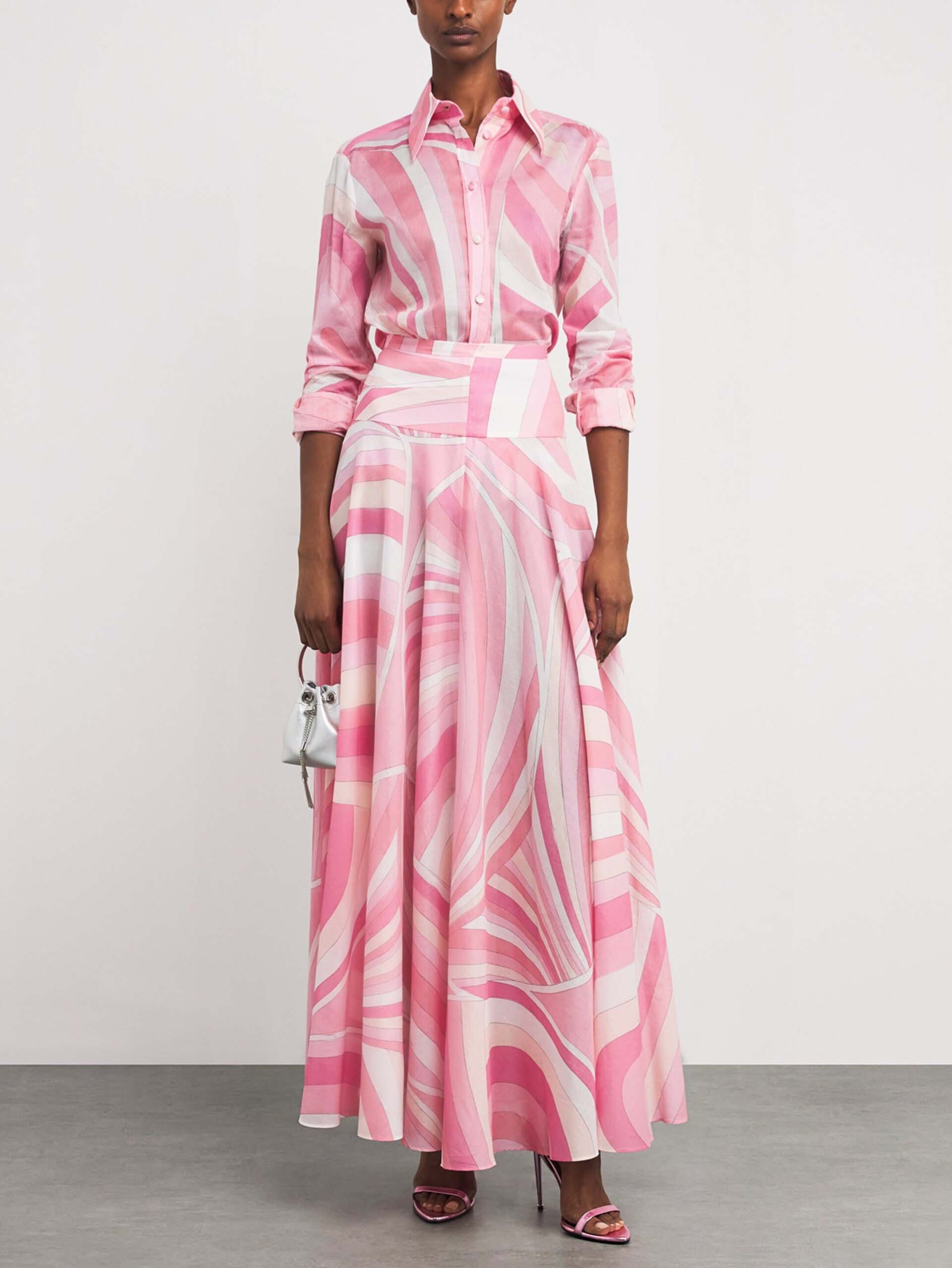 Exquisite Geometric Print Flared Skirt