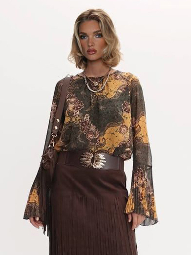 Retro High-waisted Fringed Skirt