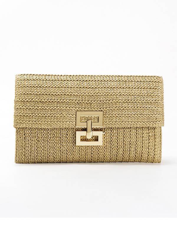 Straw Minimalist Clutch Chain Bag