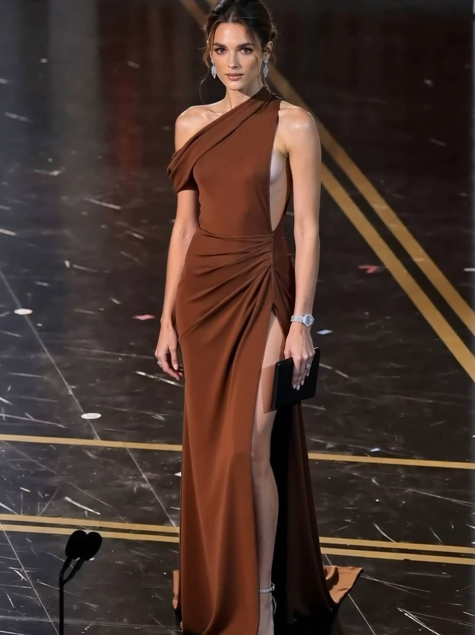 Off-shoulder Pleated Maxi Dress