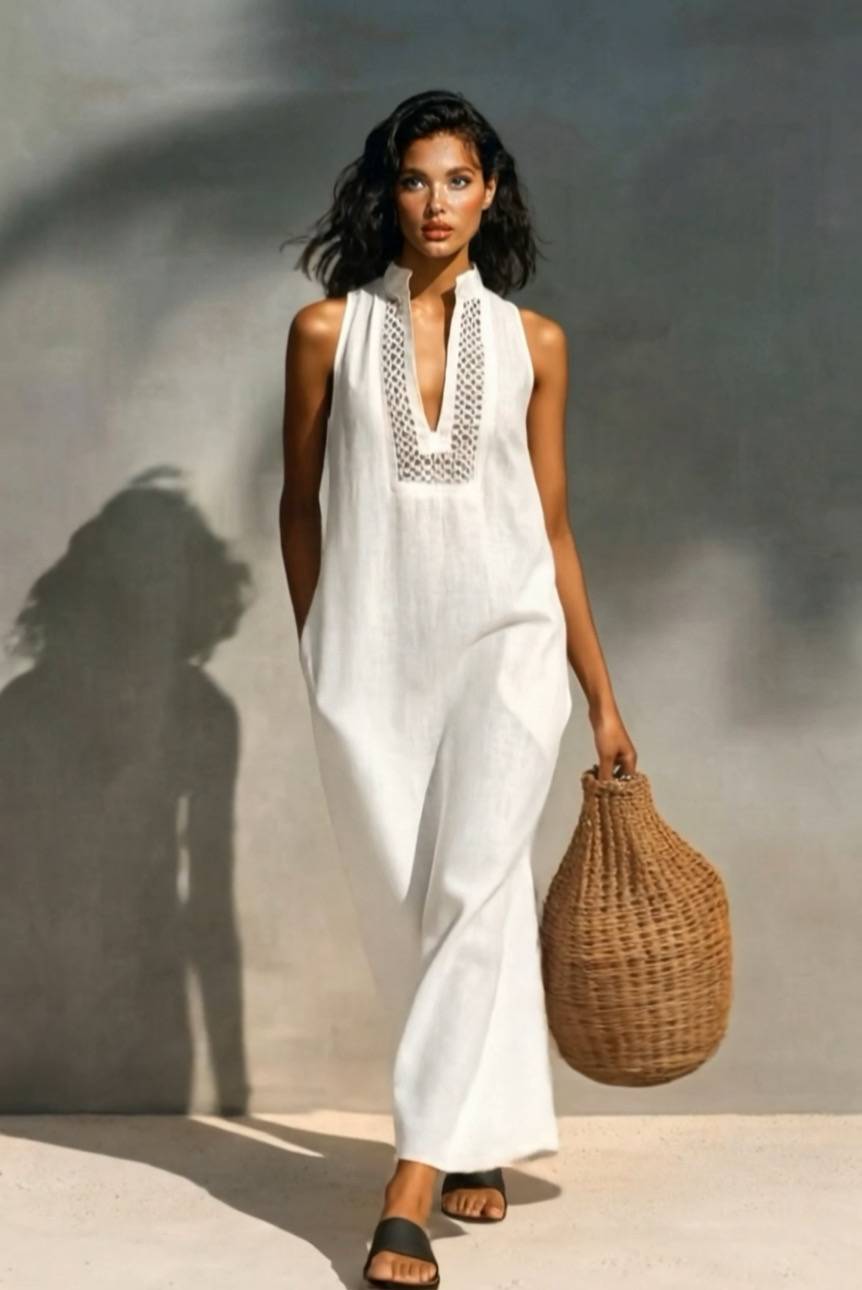 Hollow Design Stand Collar Maxi Dress