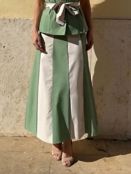 Casual Classic Contrast Color Two-piece Suit