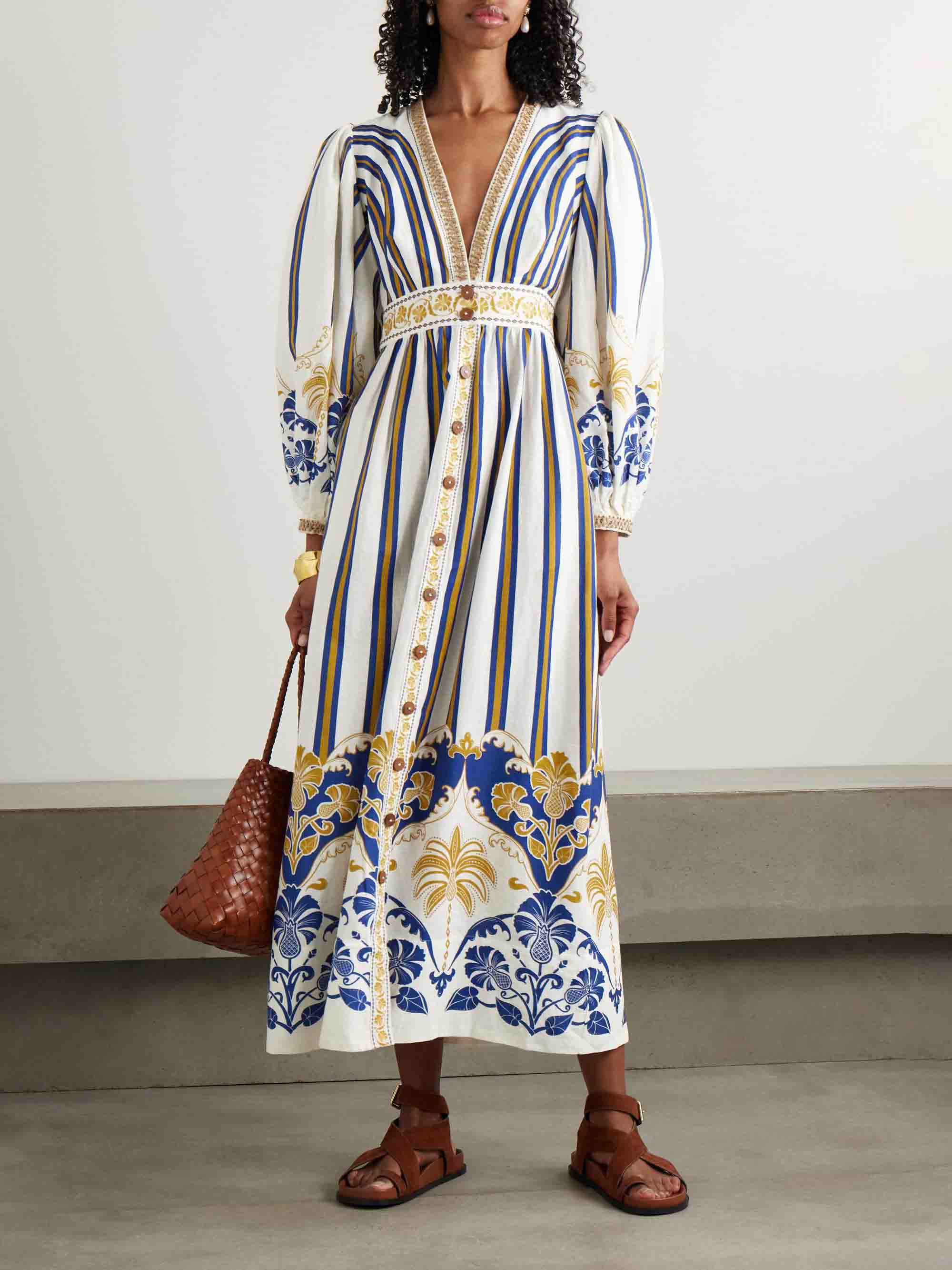 Retro Fun Pineapple Tropical Fruit Print Midi Dress