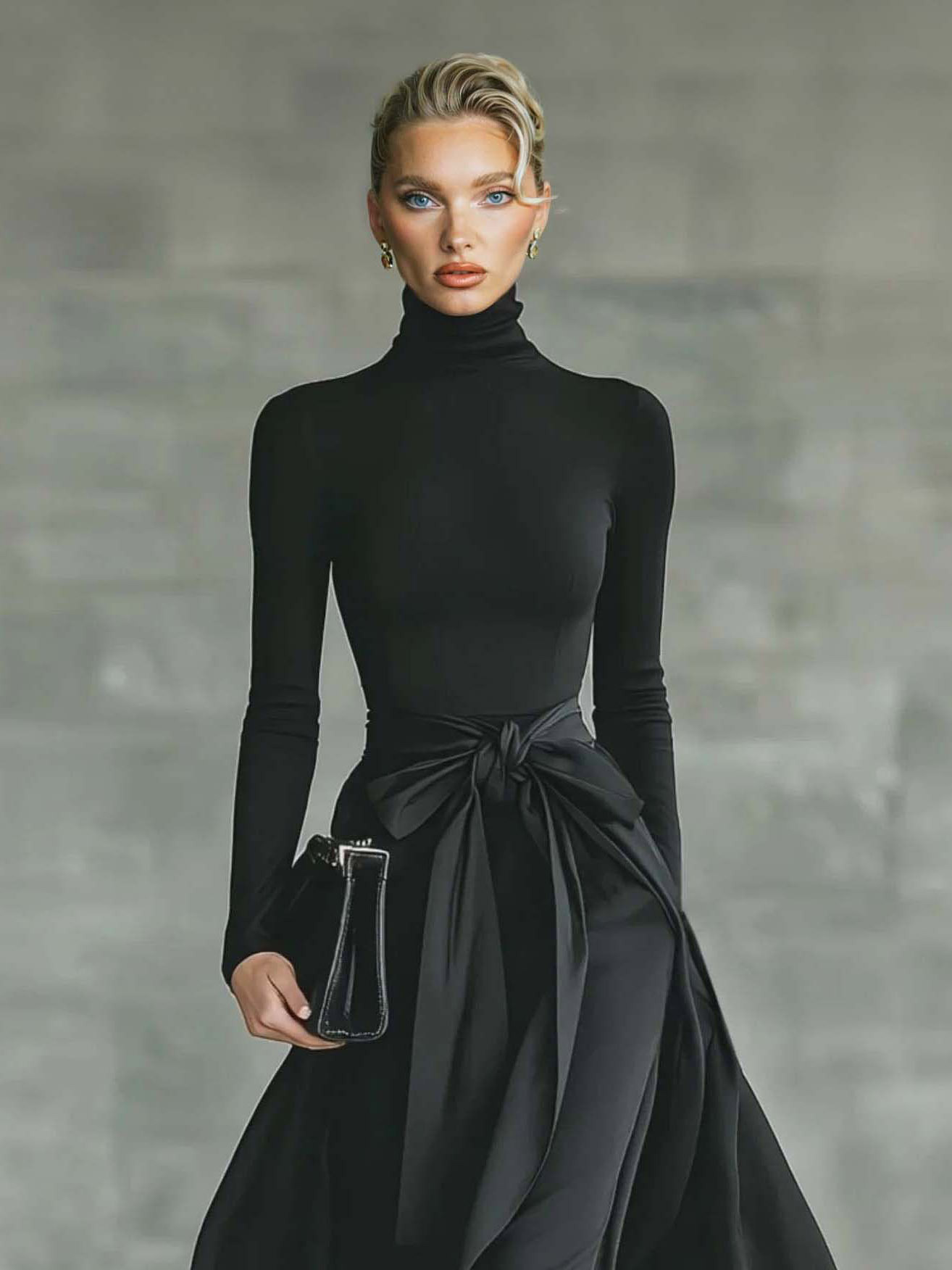 Casual Satin Tie-waist Skirt Two-piece Set