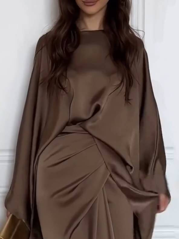 Minimalist Loose Shirt And Lace-up Skirt Suit-Shirt