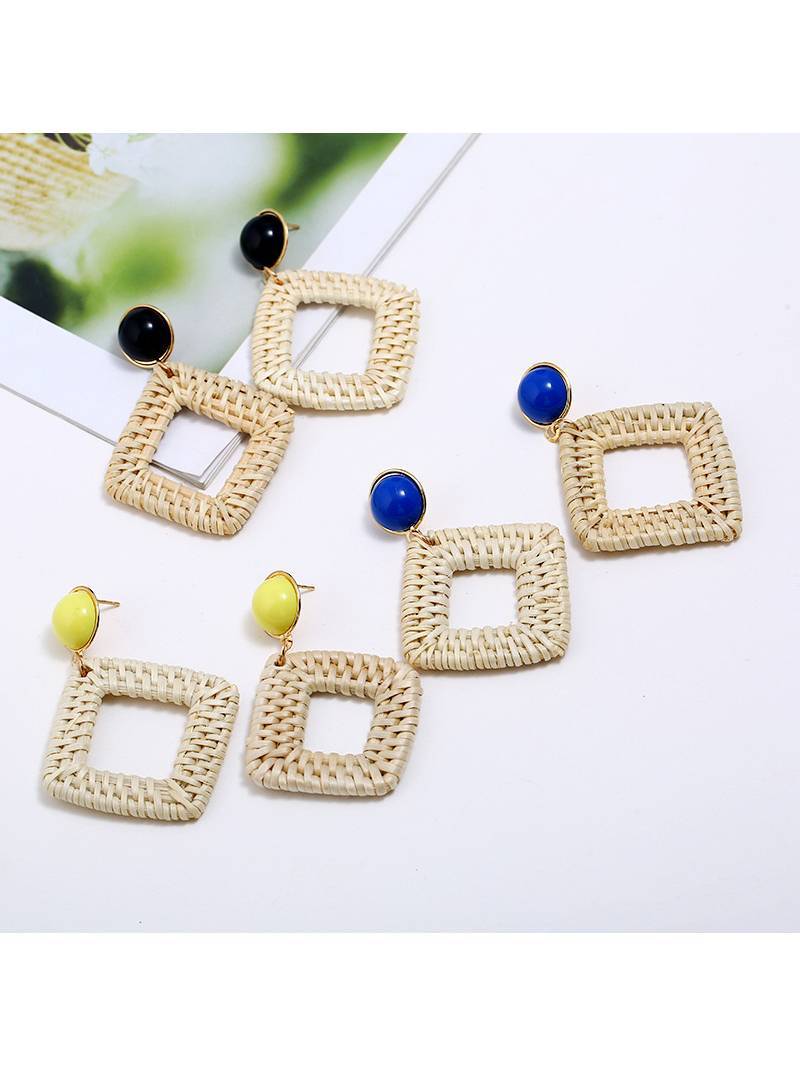 Bohemian Straw Earrings