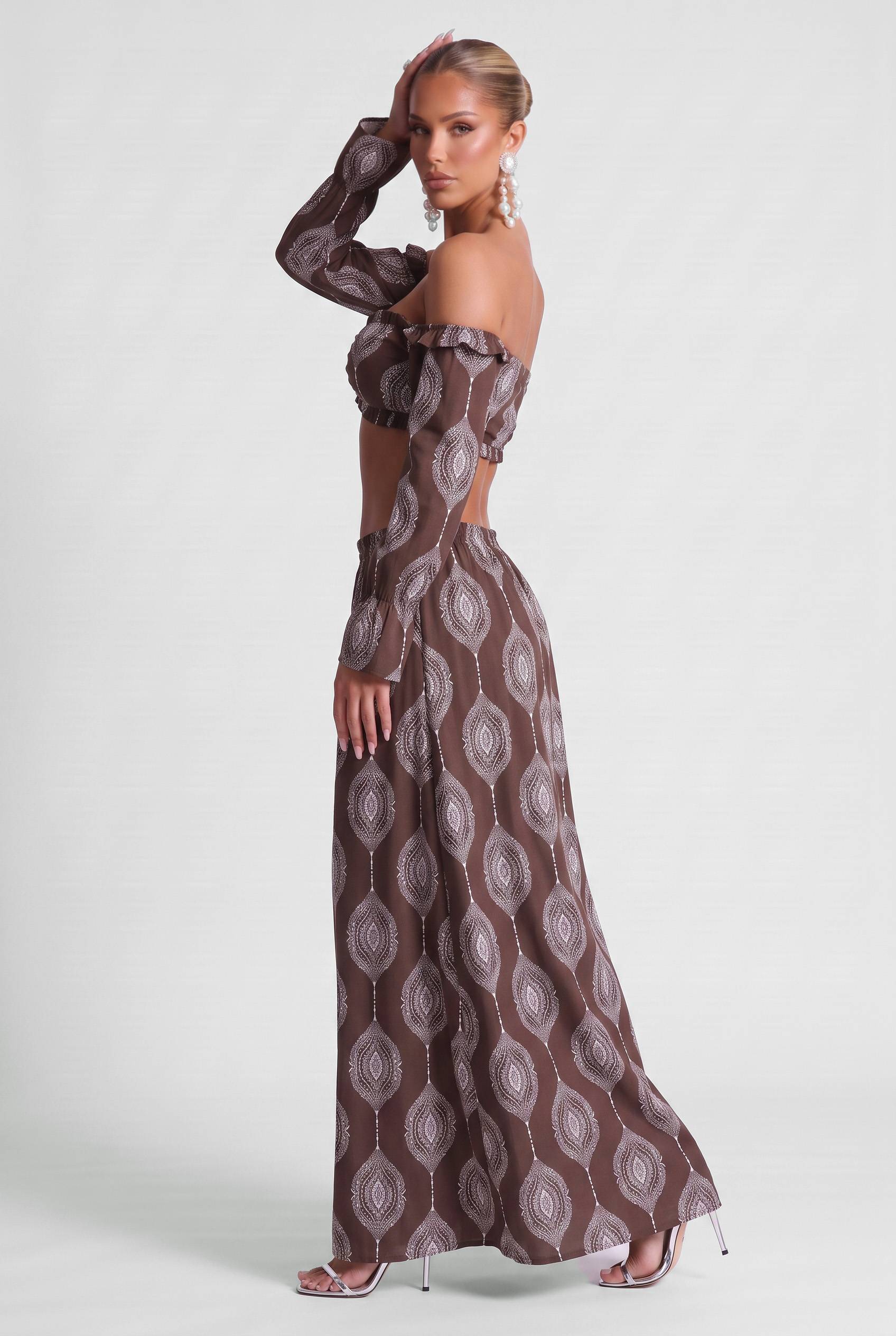 Paisley Print Strapless Top And Dress Set-Bohemian Summer Beach Holiday Set