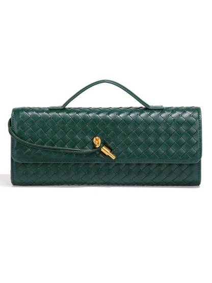 Two Way Woven Flap Clutch Shoulder Bag