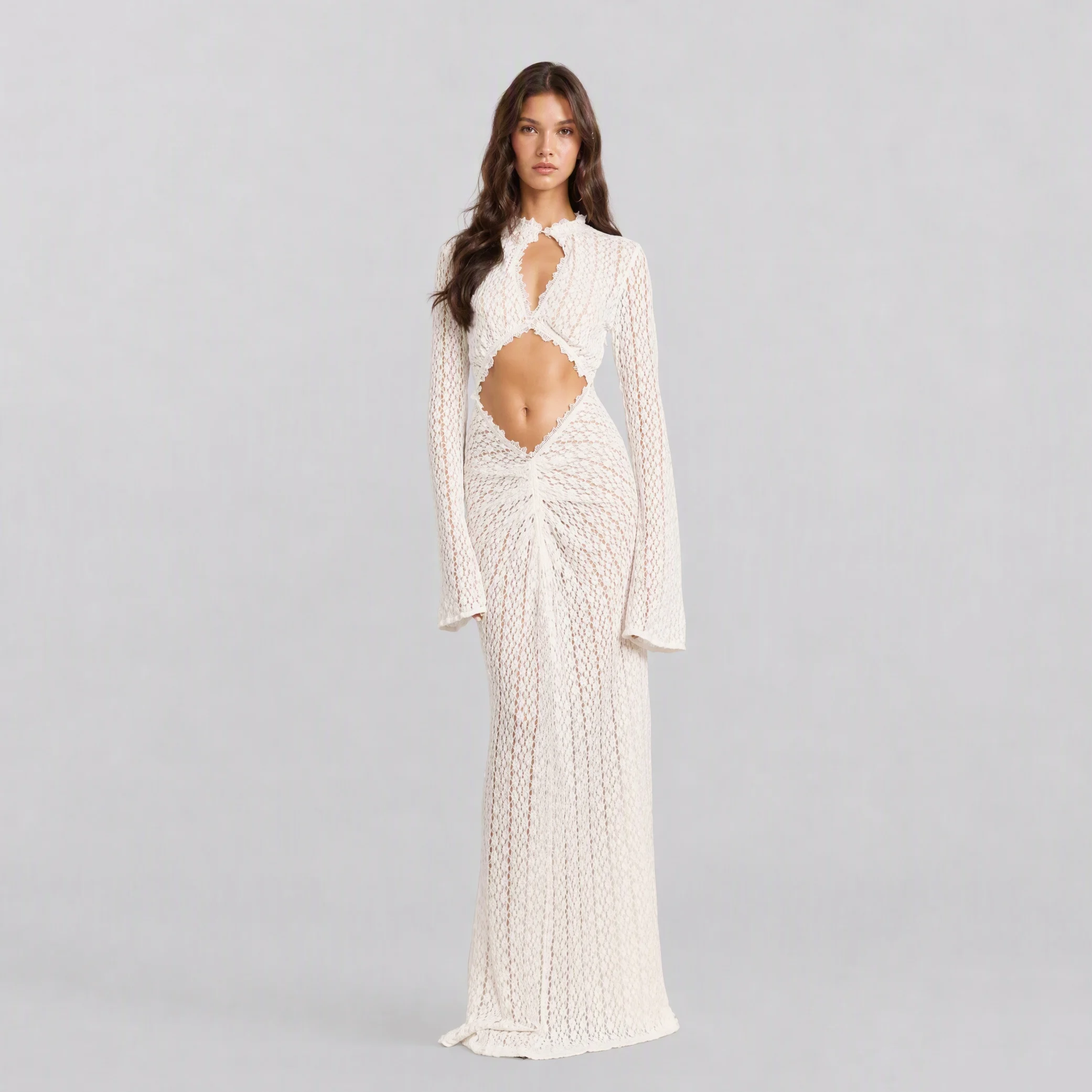 Sheer lace asymmetrical beach vacation dress [erp-image:c5f9757727e1985fa3eff1b8]