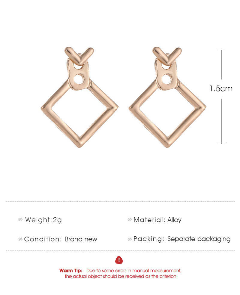 Trendy Cute Nickel Free Square Stud Earrings